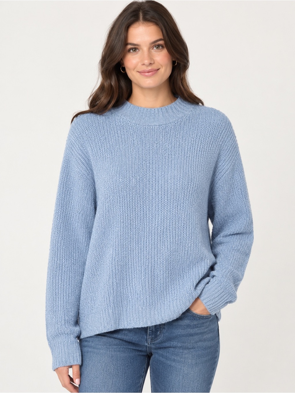 J. Crew Mock Neck Periwinkle Blue Sweater XL CP350